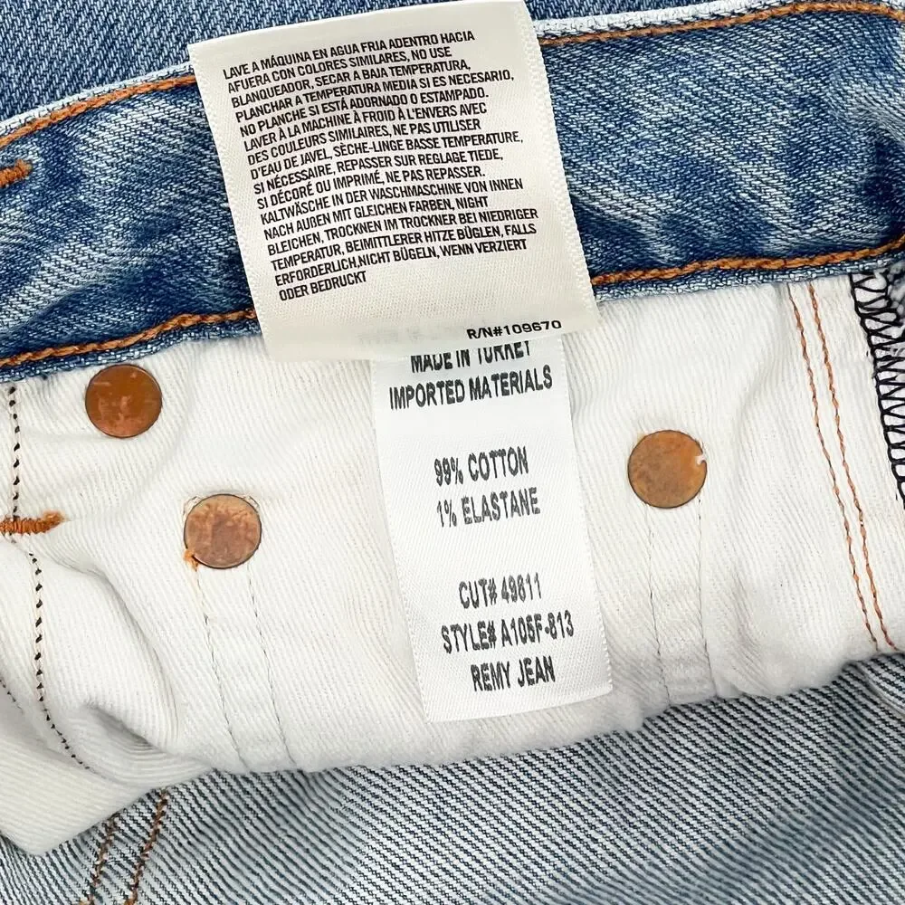 AGOLDE Remy High Rise Straight Jeans Women’s Size 23 Renewable Raw Hem - Picture 5 of 6